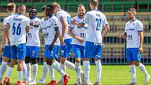 Fotbalista Lukáš Budínský se uvedl v Baníku Ostrava skvěle. Dvěma góly se podílel na výhře 3:0 nad Prostějovem v přípravném utkání v Havířově, sobota 3. 7. 2021.