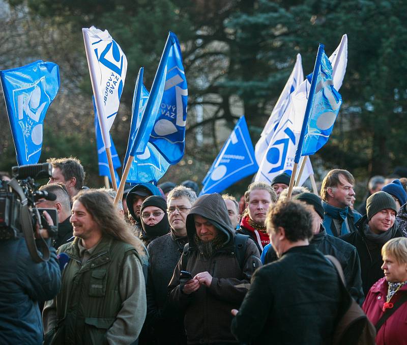 Protestní akce zaměstnanců ArcelorMittal.