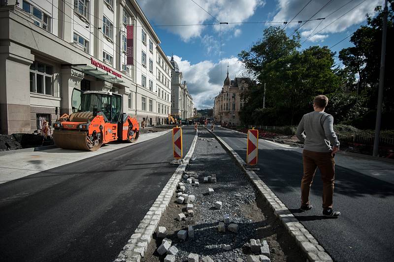 Rekonstrukce ulici Českobratrské v Ostravě, 4. zaří 2017.