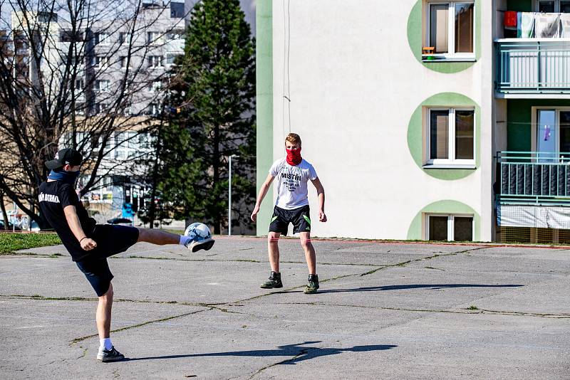 Ostrava-Jih, část Výškovice, Zábřeh, březen 2020, po vyhlášení nouzového stavu v Česku z důvodu koronavirové nákazy (COVID-19).