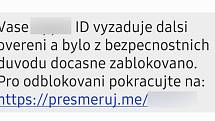 Takovéto SMS zprávy dostávají oběti. Foto: Policie ČR