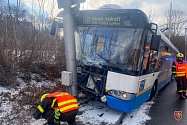 Nehoda trolejbusu v Ostravě.