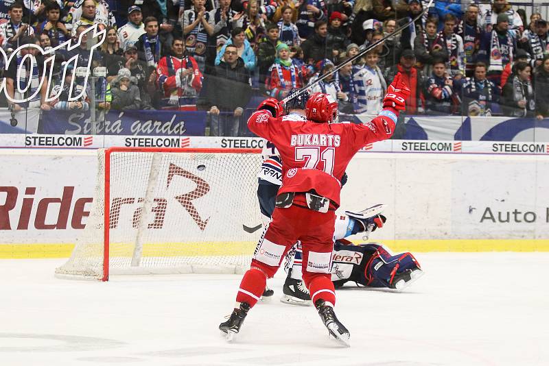 Utkání 34. kola hokejové extraligy: HC Vítkovice Ridera - HC Oceláři Třinec, 12. ledna 2019 v Ostravě.