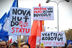 Protest odborů k Liberty Ostrava 22. 2. 2024.