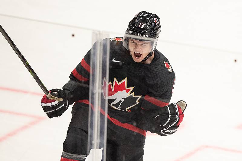 Mistrovství světa hokejistů do 20 let, skupina B: Kanada - ČR, 31. prosince 2019 v Ostravě. Na snímku Connor McMichael.