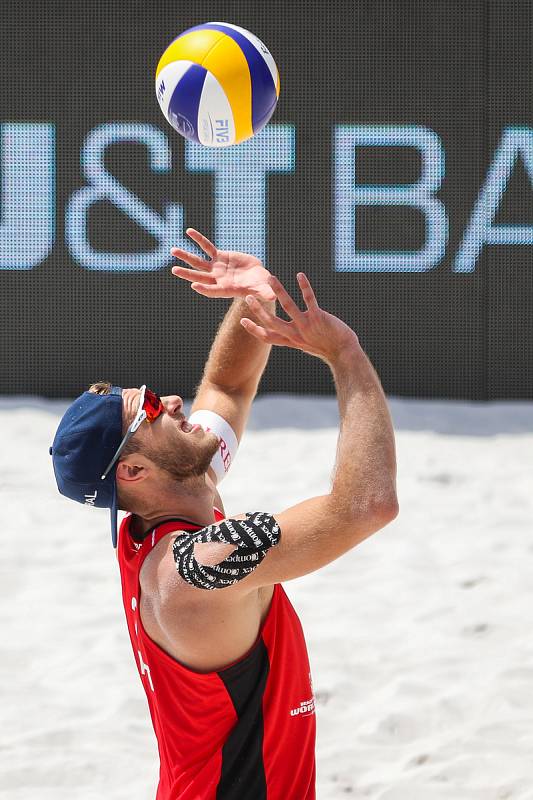 FIVB Světové série v plážovém volejbalu J&T Banka Ostrava Beach Open, 1. června 2019 v Ostravě. Na snímku Moritz Pristauz (AUT).