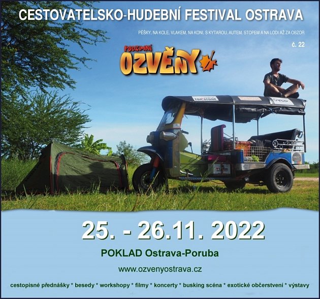 Cestovatelský festival Ozvěny. Plakát k akci