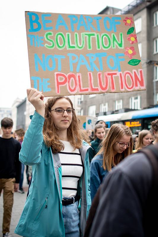 Protestní akce za lepší ochranu klimatu a snižování emisí v Ostravě, 3. května 2019.