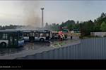 Požár autobusů na Hranečníku.