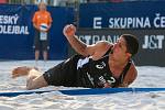 FIVB Světové série v plážovém volejbalu J&T Banka Ostrava Beach Open, 1. června 2019 v Ostravě. Čtvrtfinále ČR - Brazílie. Na snímku Álvaro Morais Filho (BRA).