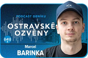 Hostem podcastu Ostravské ozvěny byl hokejový útočník Marcel Barinka, moderuje redaktor Deníku David Hekele, 20. února 2024, Ostrava.