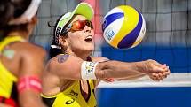 Semifinále žen USA - Brazílie. FIVB Světové série v plážovém volejbalu J&T Banka Ostrava Beach Open, 2. června 2019 v Ostravě. Na snímku Agatha Bednarczuk (BRA).