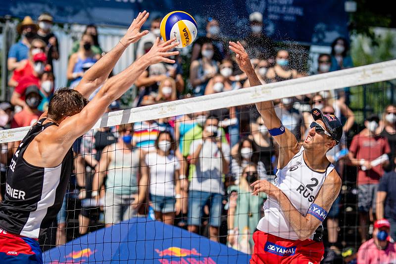 J&T Banka Ostrava Beach Open - semifinále muži, 6. června 2021 v Ostravě. Oleg Stoyanovskiy (RUS).