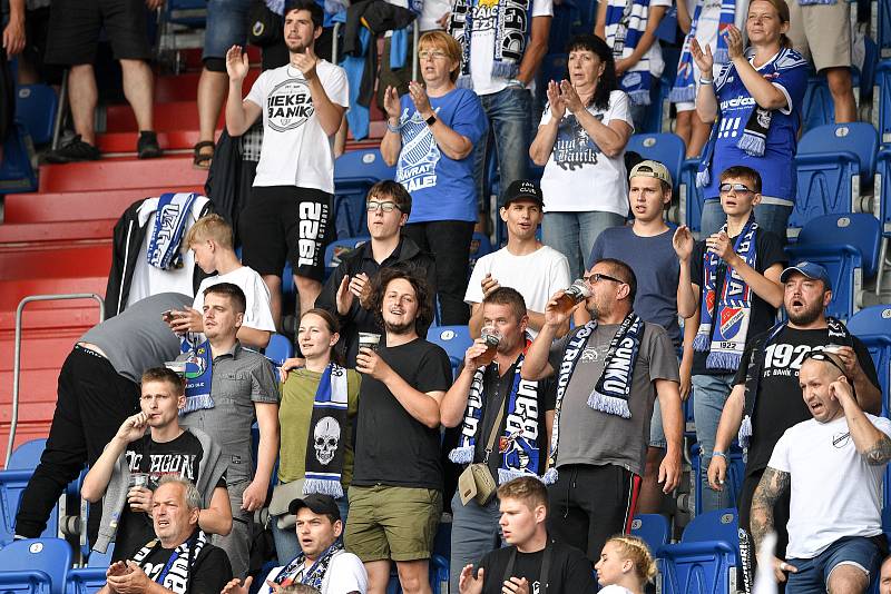 Utkání 2. kola první fotbalové ligy: Baník Ostrava - Fastav Zlín, 1. srpna 2021 v Ostravě. Fanoušci Baníku.