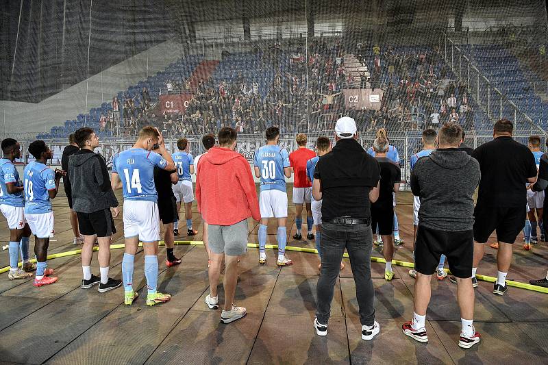 Utkání 4. kola nadstavby první fotbalové ligy, skupina o titul: Baník Ostrava - Slavia Praha, 11. května 2022, Ostrava.