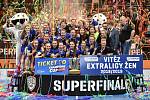 Superfinále play off florbalové superligy žen: 1. SC Tempish Vítkovice - Fetpipe Florbal Chodov, 14. dubna 2019 v Ostravě. Na snímku team Vítkovic.