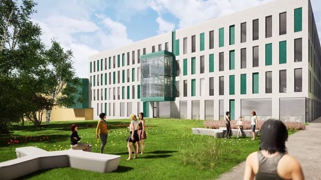 Aktuální vizualizace nové budovy Ekonomické fakulty VŠB-TUO.