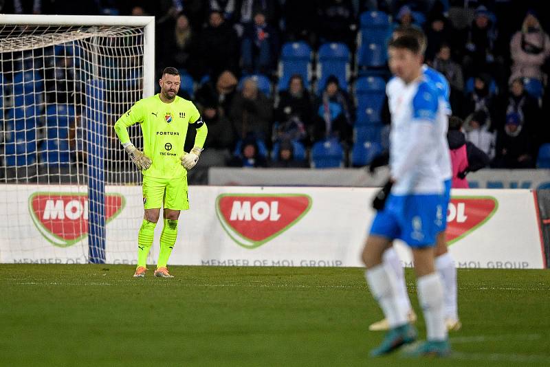 Osmifinále českého fotbalového poháru MOL Cupu: FC Baník Ostrava - AC Sparta Praha, 20. listopadu 2022, Ostrava. brankář Baníku Jan Laštůvka