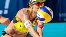 Semifinále žen USA - Brazílie. FIVB Světové série v plážovém volejbalu J&T Banka Ostrava Beach Open, 2. června 2019 v Ostravě. Na snímku Agatha Bednarczuk (BRA).