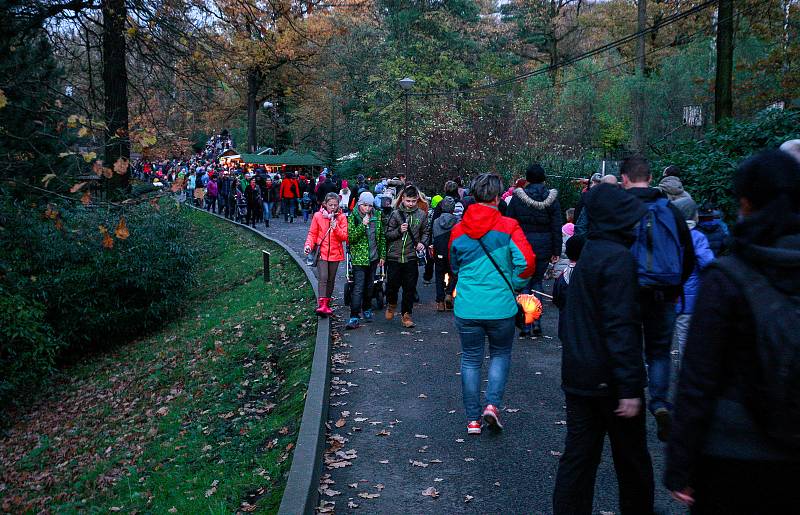 Halloweenský lampionový průvod v ZOO v Ostravě.