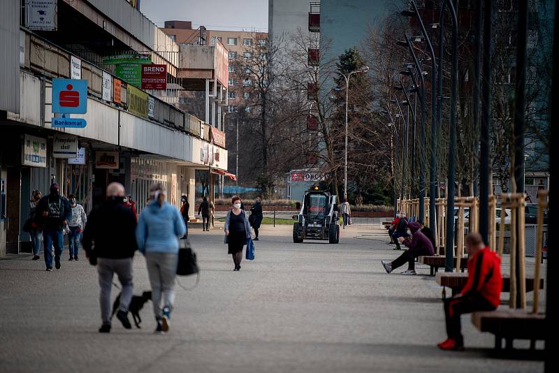 Ostrava-Jih, část Hrabůvka, březen 2020, po vyhlášení nouzového stavu v Česku z důvodu koronavirové nákazy (COVID-19).