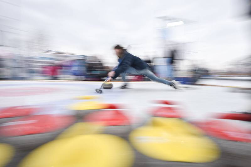 Olympijský festival u Ostravar Arény, 12. února 2018 v Ostravě. Curling.