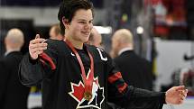 Mistrovství světa hokejistů do 20 let, finále: Rusko - Kanada, 5. ledna 2020 v Ostravě. Na snímku radost hráče Barrett Hayton.