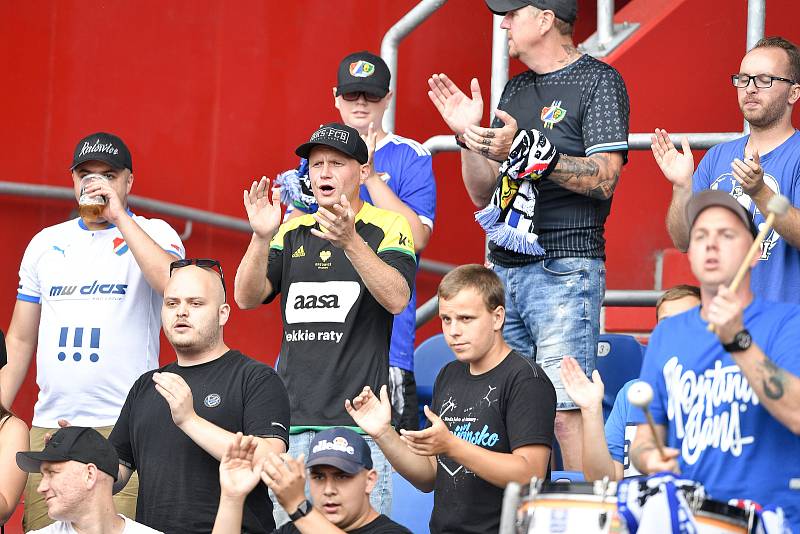 Utkání 2. kola první fotbalové ligy: Baník Ostrava - Fastav Zlín, 1. srpna 2021 v Ostravě. Fanoušci Baníku.