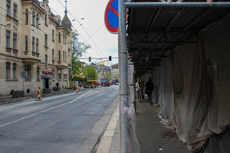 Rekonstrukce Českobratrské, květen 2017