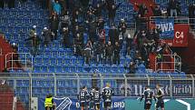 Zápas 17. kola první fotbalové ligy mezi FC Baník Ostrava a 1. FC Slovácko, 17. února 2018 v Ostravě. Radost Slovácka.