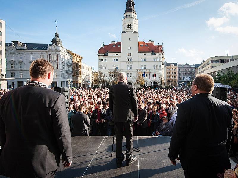 Prezident Miloš Zeman v Opavě, listopad 2014.