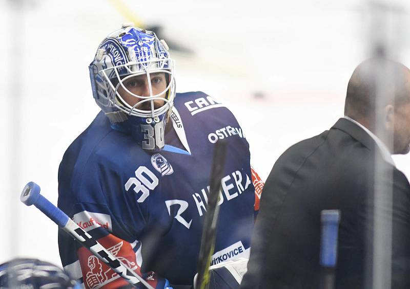 Hokejisté Vítkovic v utkání proti Českým Budějovicím.