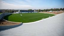 Stadion Bazaly těsně před dokončením, 7. října 2019 v Ostravě.