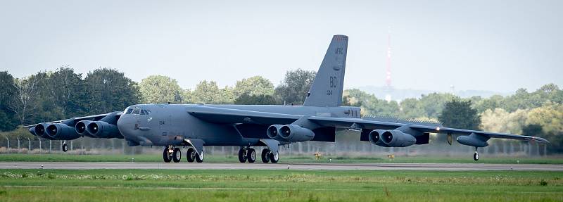 Přílet amerického bombardéru B-52 Stratofortress, 17. září 2019 v Mošnově.