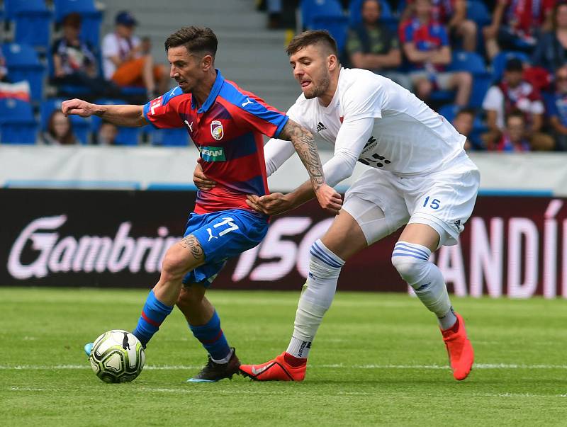 Petržela Milan a Patrizio Stronati - Utkání 5. kola nádstavby první fotbalové ligy FORTUNA:LIGA, skupina o titul: FC Viktoria Plzeň - FC Baník Ostrava, 26. května 2019 v Plzni.