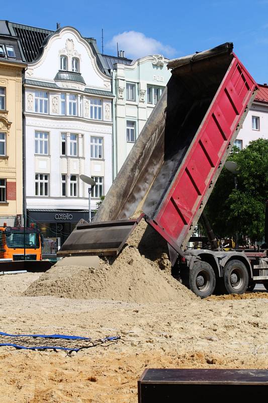 Masarykovo náměstí v Ostravě, červen 2017