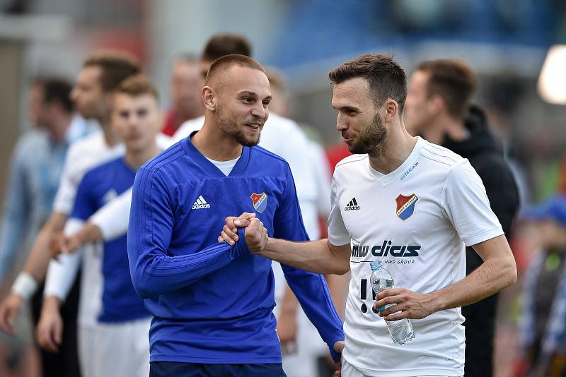 Semifinále fotbalového poháru MOL Cupu: FC Baník Ostrava - Bohemians Praha 1905, 24. dubna 2019 v Ostravě. Na snímku radost Baníku.