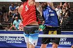 Turnaj Světové série Ostrava Beach Open, 21. června 2018, na snímku  (zleva) Filip Habr a  Alison Cerutti.