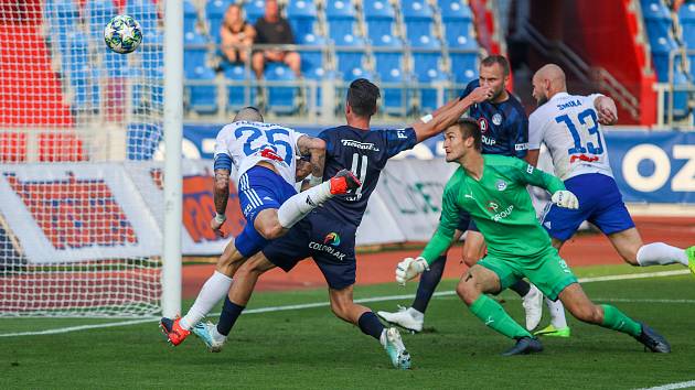 Utkaní 7. kola fotbalové FORTUNA:LIGY: FC Baník Ostrava - 1. FC Slovácko, 23. srpna 2019 v Ostravě. Na snímku (vlevo) Jiří Fleišman.