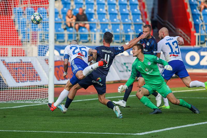 Utkaní 7. kola fotbalové FORTUNA:LIGY: FC Baník Ostrava - 1. FC Slovácko, 23. srpna 2019 v Ostravě. Na snímku (vlevo) Jiří Fleišman.