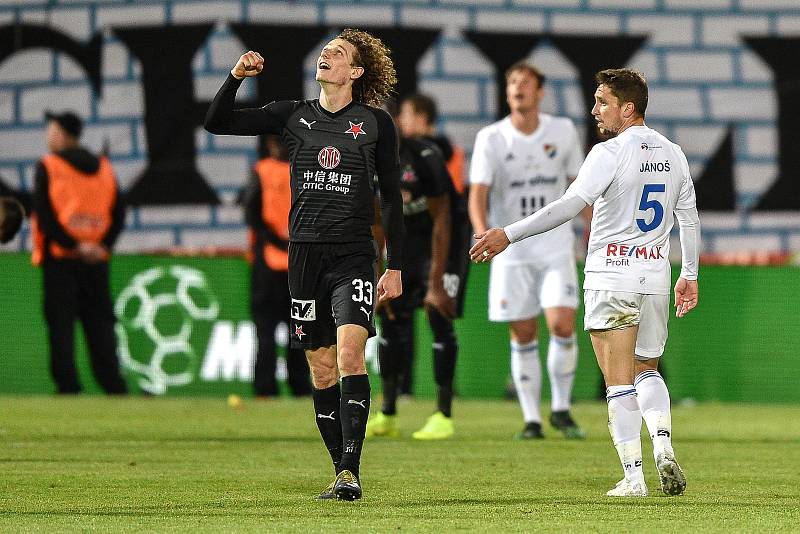 Finále fotbalového poháru MOL Cupu: FC Baník Ostrava - SK Slavia Praha, 22. května 2019 v Olomouci. Na snímku Král Alex oslavuje výhru nad Baníkem.