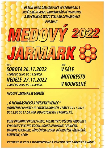 Medový jarmark 2022. Plakát k akci