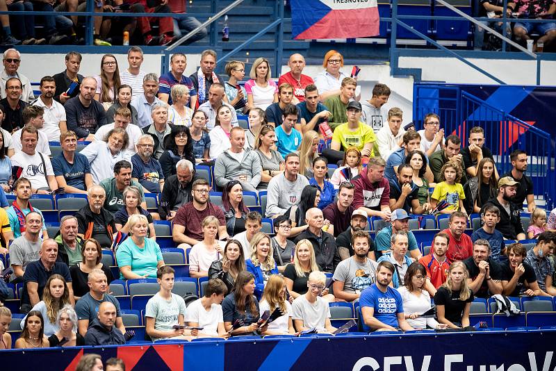 Utkání mistrovství Evropy volejbalistů - osmifinále: ČR - Francie, 13. září 2021 v Ostravě.