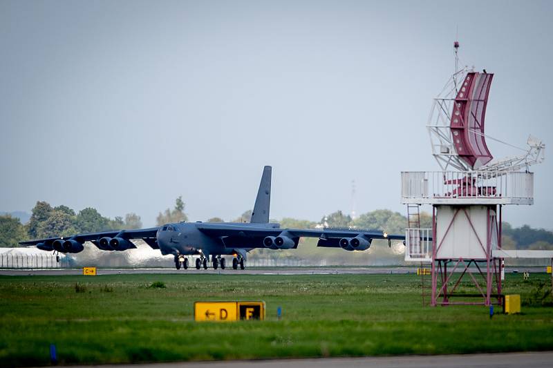Přílet amerického bombardéru B-52 Stratofortress, 17. září 2019 v Mošnově.