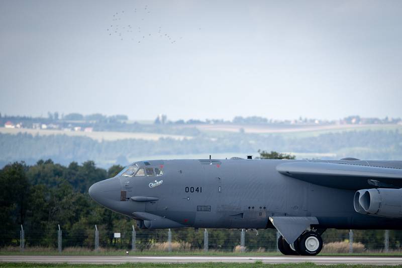 Přílet amerického bombardéru B-52 Stratofortress, 17. září 2019 v Mošnově.