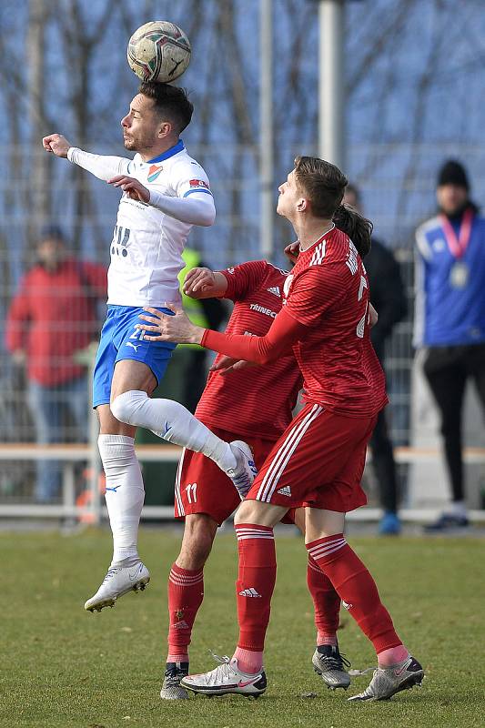 Utkání 3. kola českého fotbalového poháru MOL Cupu: FC Baník Ostrava - FK Fotbal Třinec, 23. února 2021 v Ostravě. Daniel Holzer z Ostravy.