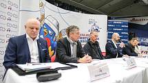 Tisková konference k Mistrovství světa v para hokeji 18. ledna 2019 v Ostravě.