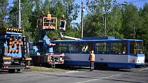 V Ostravě zahořela tramvaj.