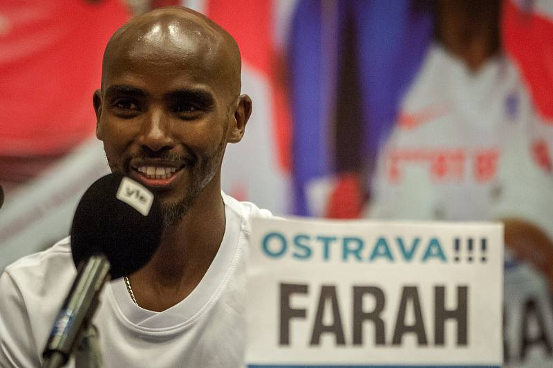 Tisková konference, Mo Farah, dne 27. června v Ostravě.