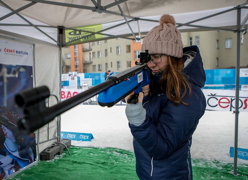 Olympijský festival u Ostravar Arény, neděle 18. února 2018 v Ostravě, biatlonová střelnice